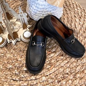 Authentic GUCCI LUG SOLE HORSE BIT LOAFER 8.5B VGC BLACK SILVER ICONIC SHOE😍😍